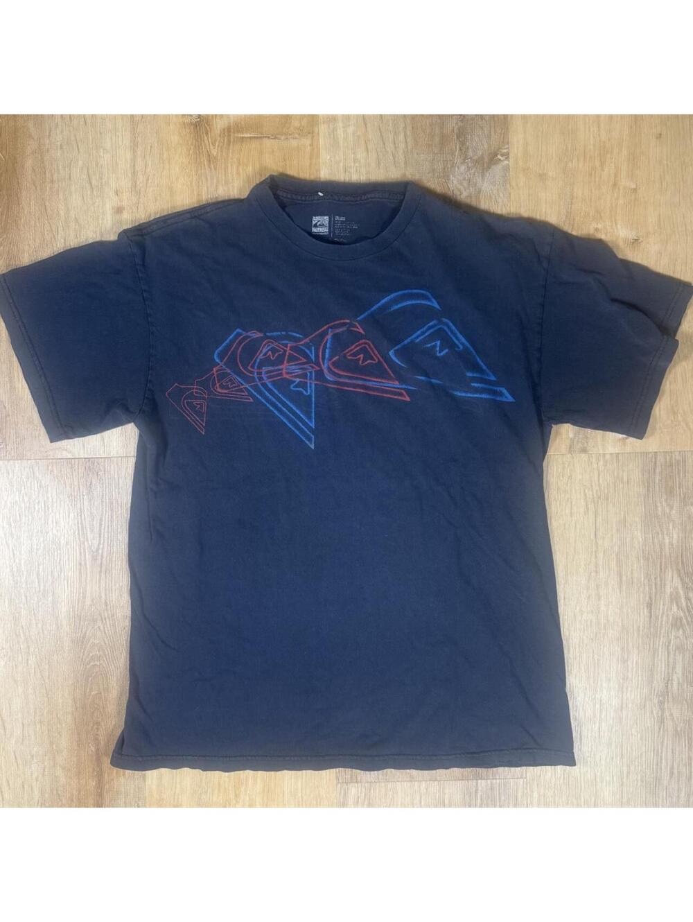 Y2K Quiksilver Blue Surf Graphic T-Shirt – Size M